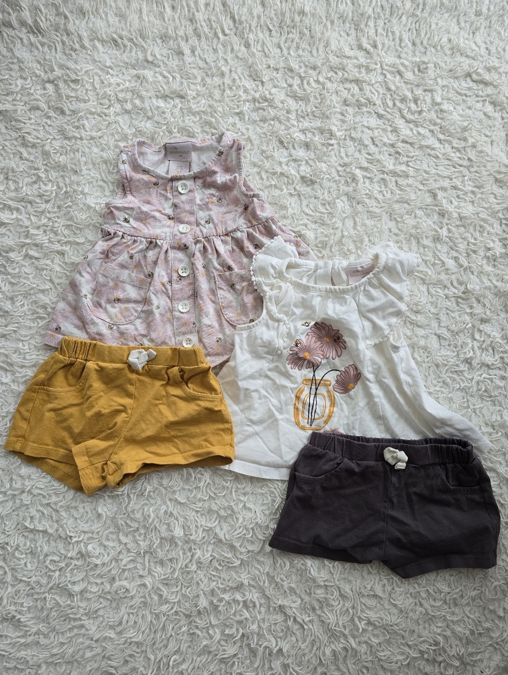 Savannah 4-Piece Mix and Match Top and Shorts Set - Baby Girl